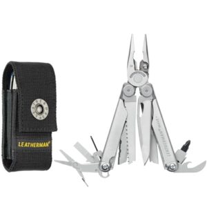 Leatherman Wave Plus - 18 multipurpose tools with lockable blades for camping, DIY and outdoor adventures made in the USA in stainless steel